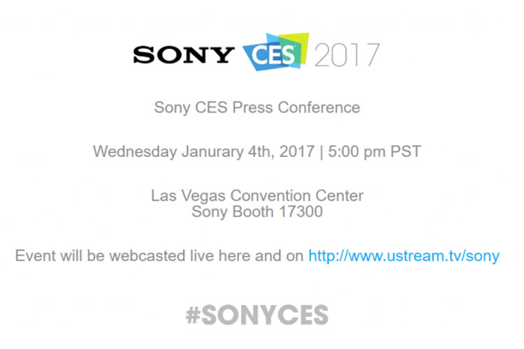 سونی دعوتنامه های رویداد CES 2017 را ارسال کرد