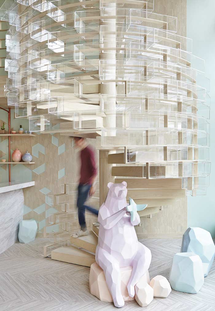 طراحی داخلی یک کافه و الهام از بلورهای شکر