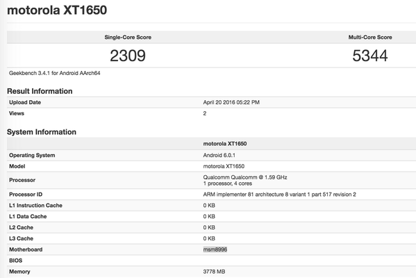 moto x 2016 specs
