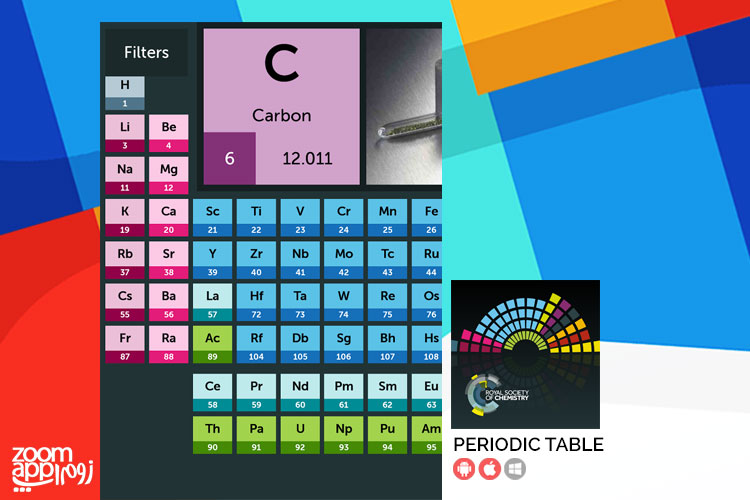 اپلیکیشن Periodic Table: جدول تناوبی برای گوشی های اندروید و آی او اس - زوم اپ