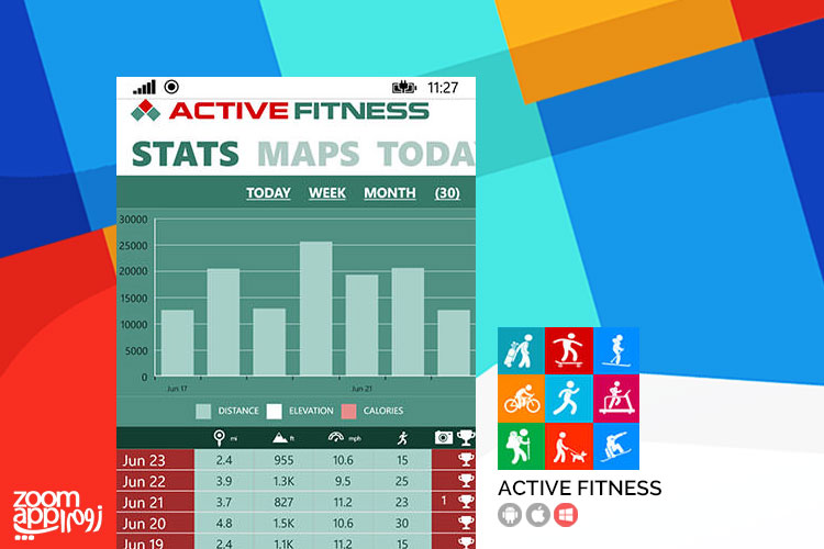 مدیریت فعالیت های ورزشی و تناسب اندام با اپلیکیشن ویندوزفونی Active Fitness