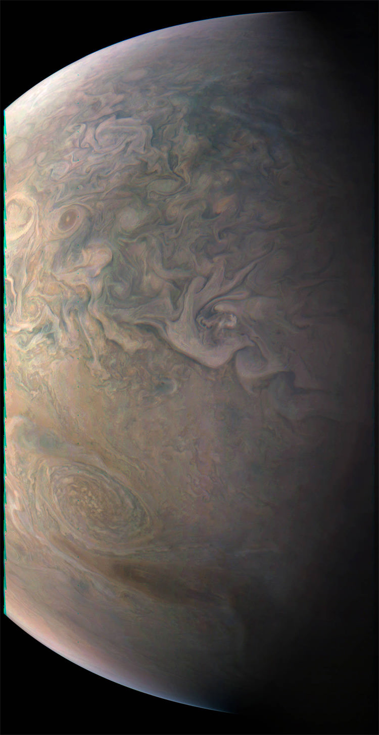 تصویر ثبت شده توسط دوربین JunoCam فضاپیمای جونو