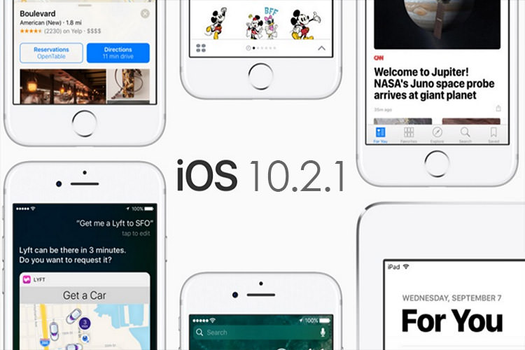 بروزرسانی iOS 10.2.1 اپل