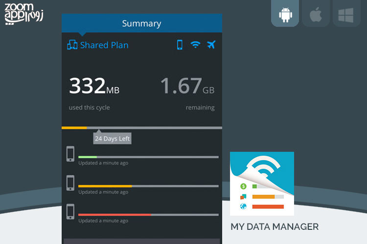 اپلیکیشن My Data Manager: مدیریت حجم مصرفی اینترنت در موبایل - زوم اپ