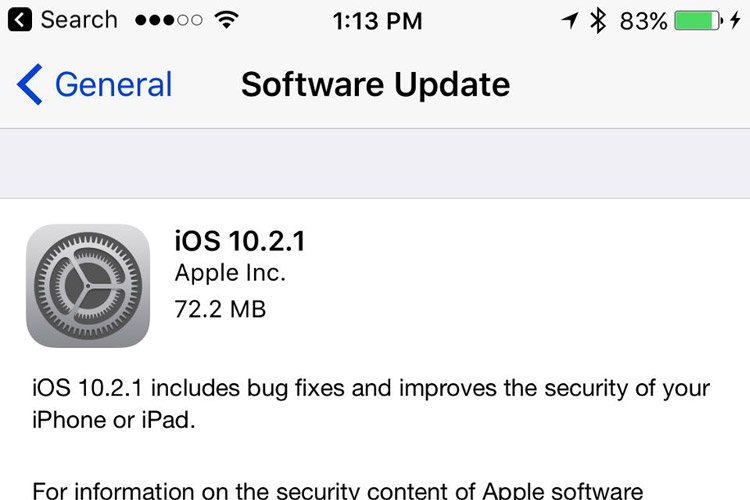 بروزرسانی iOS 10.2.1 مشکلاتی برای کاربران ایجاد کرده است
