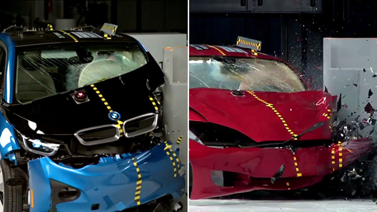 BMW i3 & Tesla Model S Crash Test