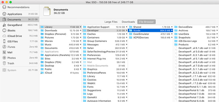 نرم افزار مدیریت حافظه macOS sierra