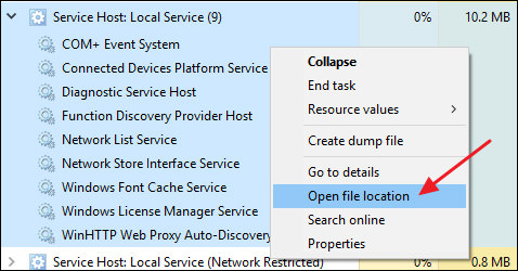 Service Host Processes