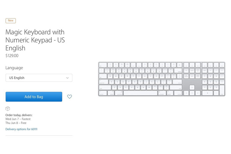 اپل از مجیک کیبورد مجهز به NumPad رونمایی کرد