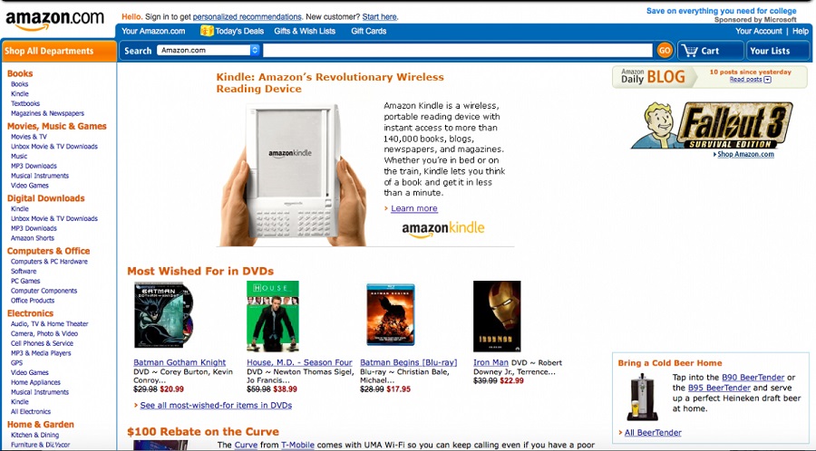 Amazon 2008 Homepage