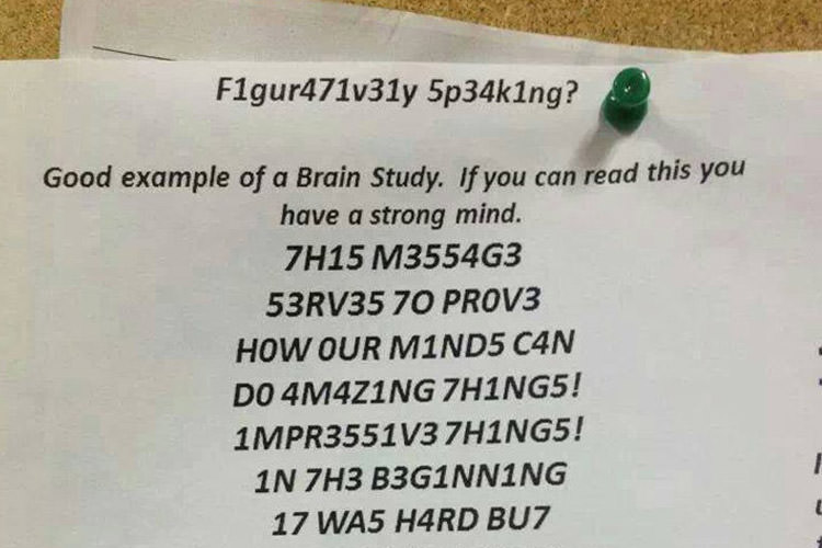 کشف توانایی جالب مغز در خواندن متون ترکیب شده از اعداد و حروف