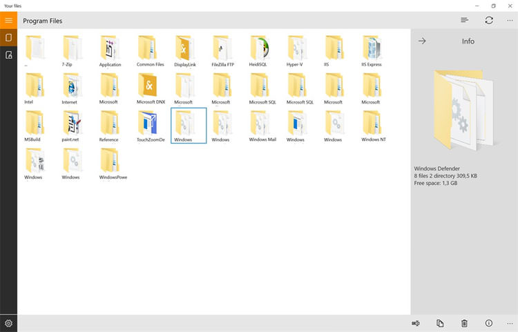 مدیریت فایل ها در اپلیکیشن یونیورسال Your Files در ویندوزفون