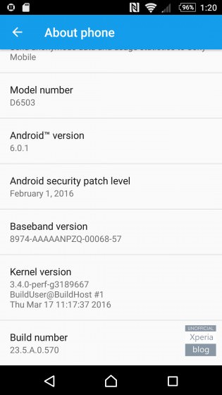 android 6 xpera z2 and z3