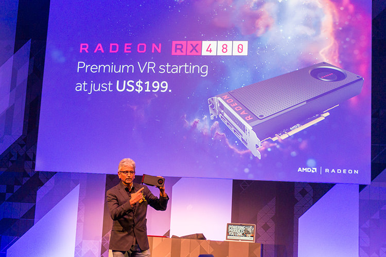 AMD از کارت گرافیک قدرتمند RX480 با قیمت پایین ۱۹۹ دلار رونمایی کرد