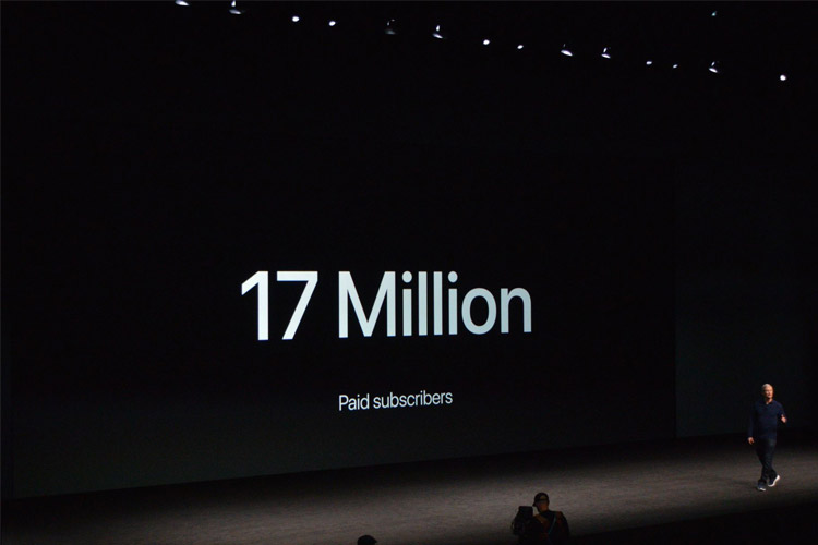 تعداد مشترکان اپل موزیک به ۱۷ میلیون رسید