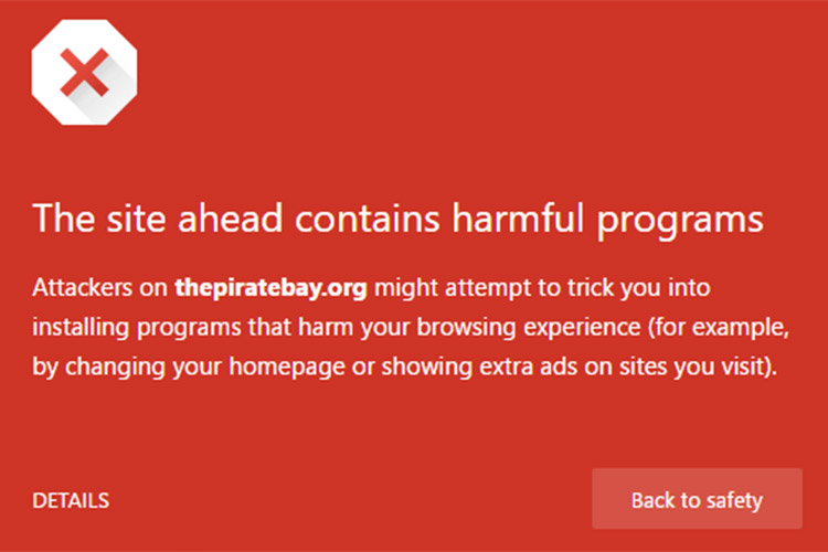 فایرفاکس و کروم Pirate Bay را به دلیل وجود برنامه های مضر مسدود کردند