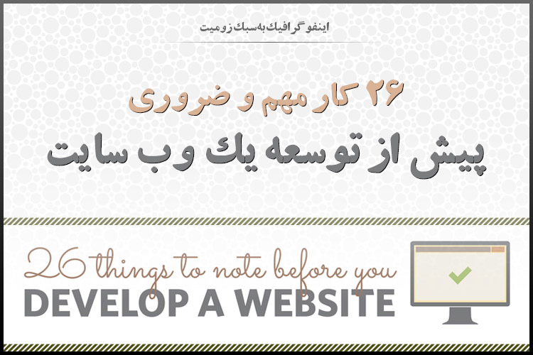 اینفوگرافیک: ۲۶ کار مهم و ضروری پیش از توسعه یک وبسایت