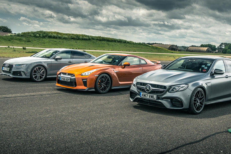 رقابت دیدنی درگ: نیسان GT-R، مرسدس E63 S و آئودی RS7