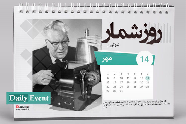 ۱۴ مهر: ثبت اختراع فرآیند فتوکپی