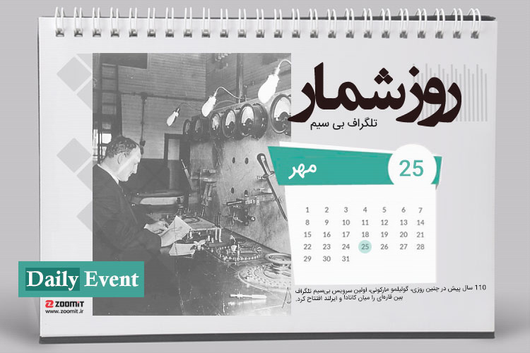 ۲۵ مهر: افتتاح اولین سرویس تلگراف بی سیم بین قاره ای