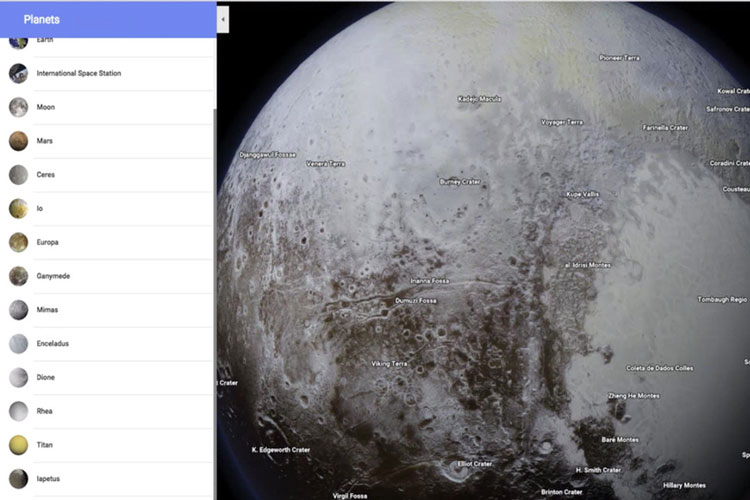 گوگل منظومه‌ی شمسی را هم به گوگل مپ اضافه کرد