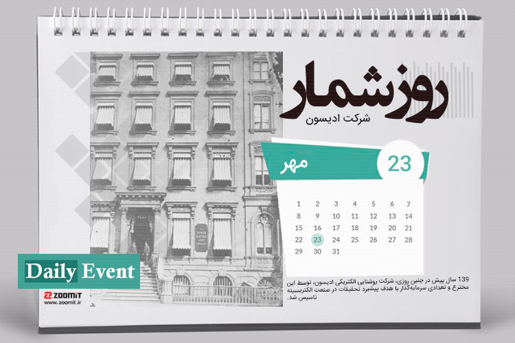 ۲۳ مهر: افتتاح شرکت روشنایی الکتریکی ادیسون