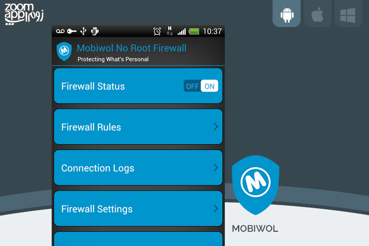 برنامه Mobiwol NoRoot Firewall: محدود کردن اینترنت به اپلیکیشن های دلخواه - زوم‌ اپ