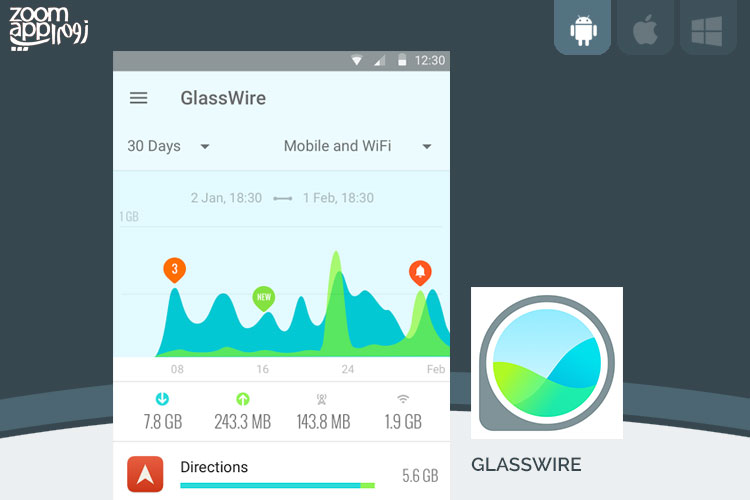 برنامه GlassWire: کدام اپلیکیشن بیشترین مصرف اینترنت را دارد؟ - زوم اپ