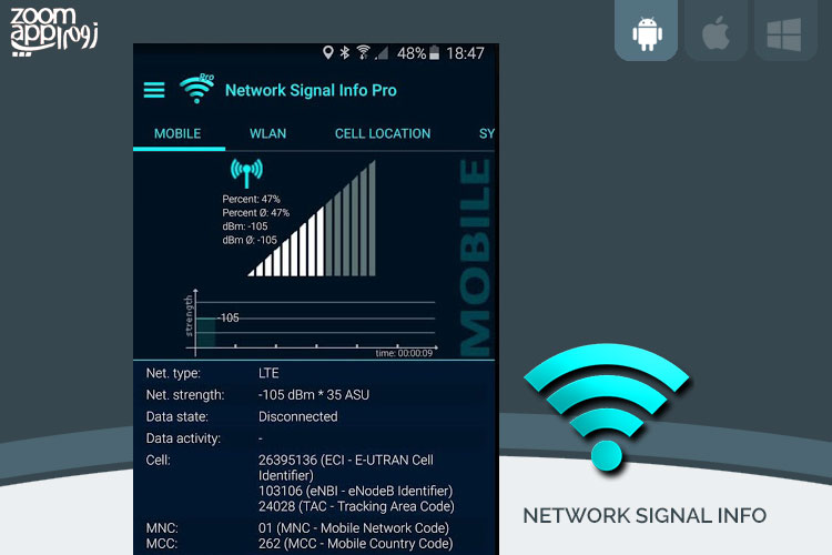 برنامه Network Signal Info: اطلاعات جامع از شبکه های موبایل - زوم اپ