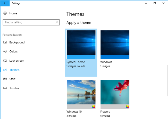 themes in windows 10