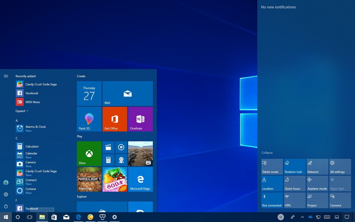 Windows 10 Destkop Fluent Design Acrylic