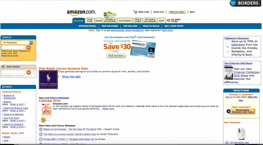 Amazon 2004 Homepage