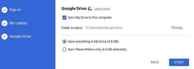 google drive backup and sync