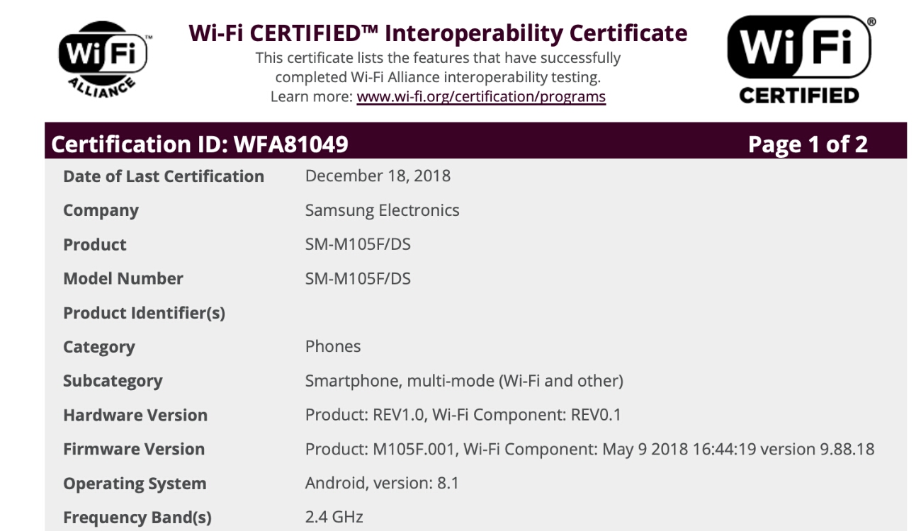 Wi-Fi Certificate