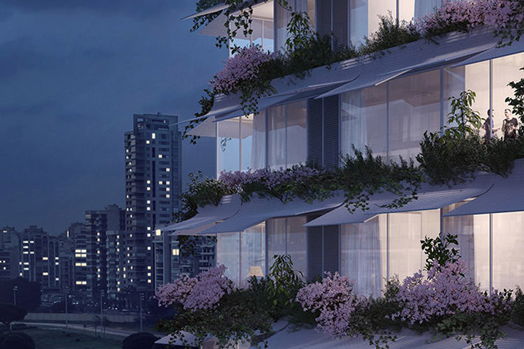 با طراحی باغ عمودی مسکونی بیروت آشنا شوید