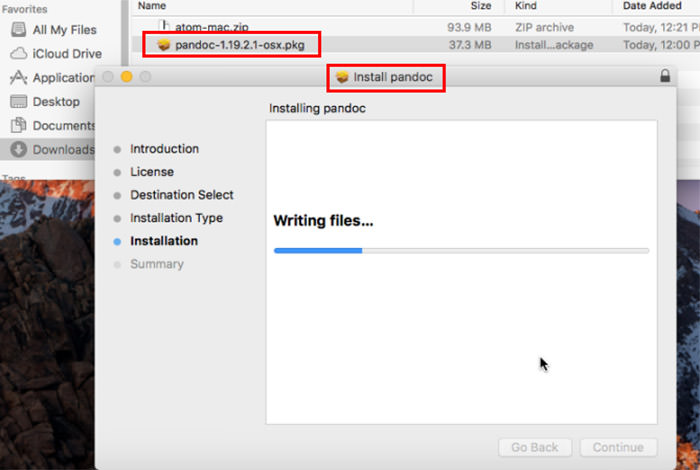 فرایند نصب فایل PKG در macOS