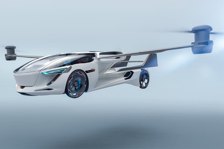 ایروموبیل از خودروی پرنده و الکتریکی VTOL رونمایی می‌کند