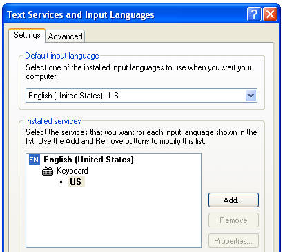 text service and input language