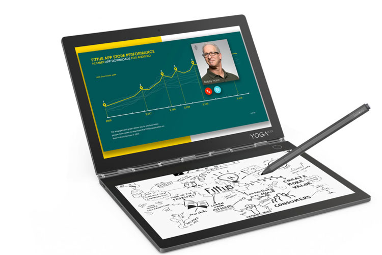 لنوو از یوگا بوک C930 به عنوان اولین لپ تاپ مجهز به دو نمایشگر رونمایی کرد