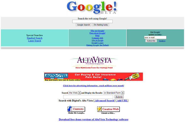 گوگل و آلتاویستا / Google vs. AltaVista