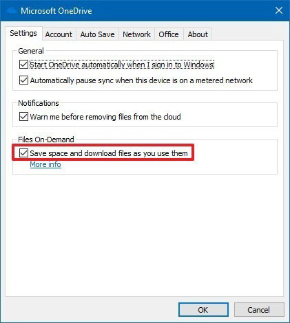 فعال‌کردن ویژگی OneDrive Files On-Demand