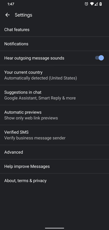 قابلیت پیامک تائید شده گوگل messages