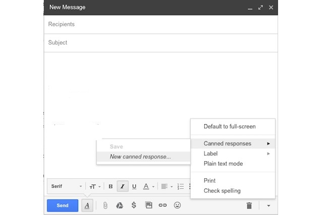 وی?ژگی canned responses جیمیل