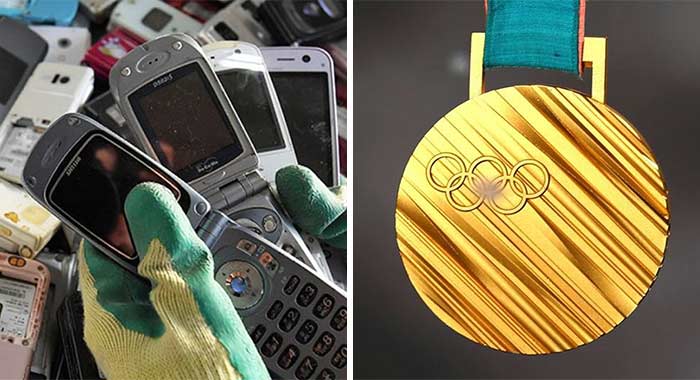۷. ژاپنی‌ها مدال‌های المپیک ۲۰۲۰ توکیو را از زباله‌های الکترونیکی می‌سازند