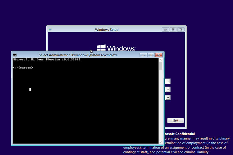 خط فرمان در نصب کننده ویندوز ۱۰ / Windows 10 Setup Command Line