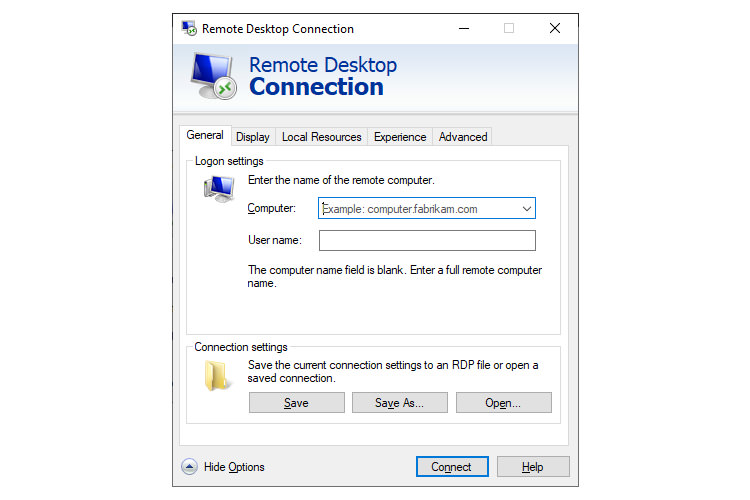 برنامه windows remote desktop connection