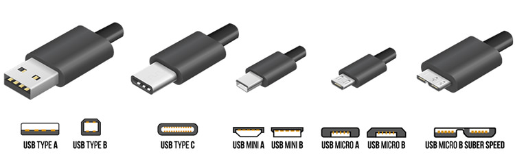 انواع درگاه USB