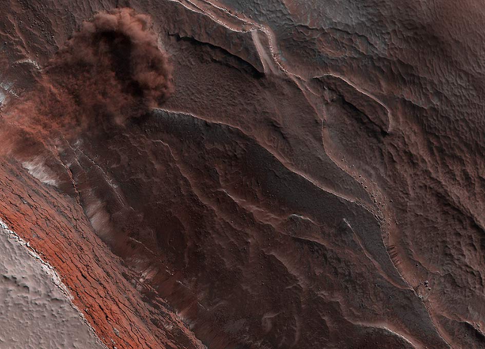 تصویر دیدنی ناسا از سقوط بهمن در سیاره سرخ