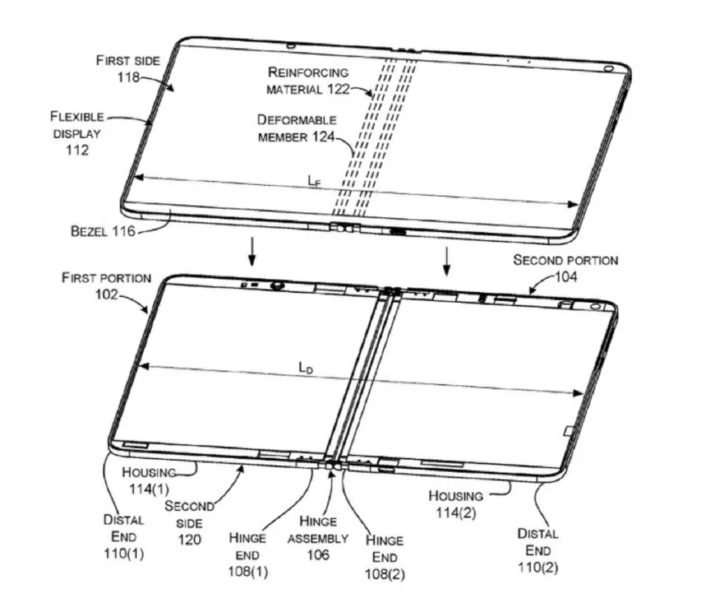 Microsoft dual screen Hinge patent cover