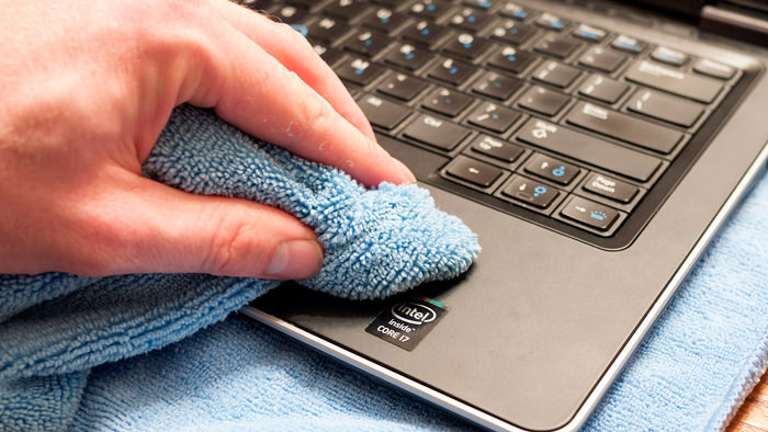 Cleaning the laptop